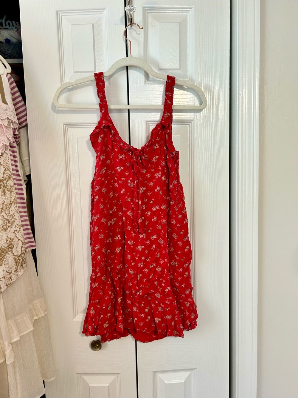 American Eagle Outfitters Red Floral Mini Dress